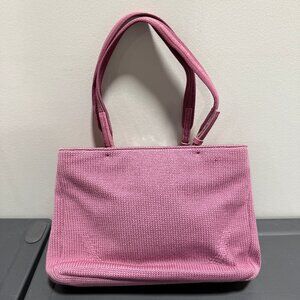 Prada Vintage Pink Woven Wool Tote Bag